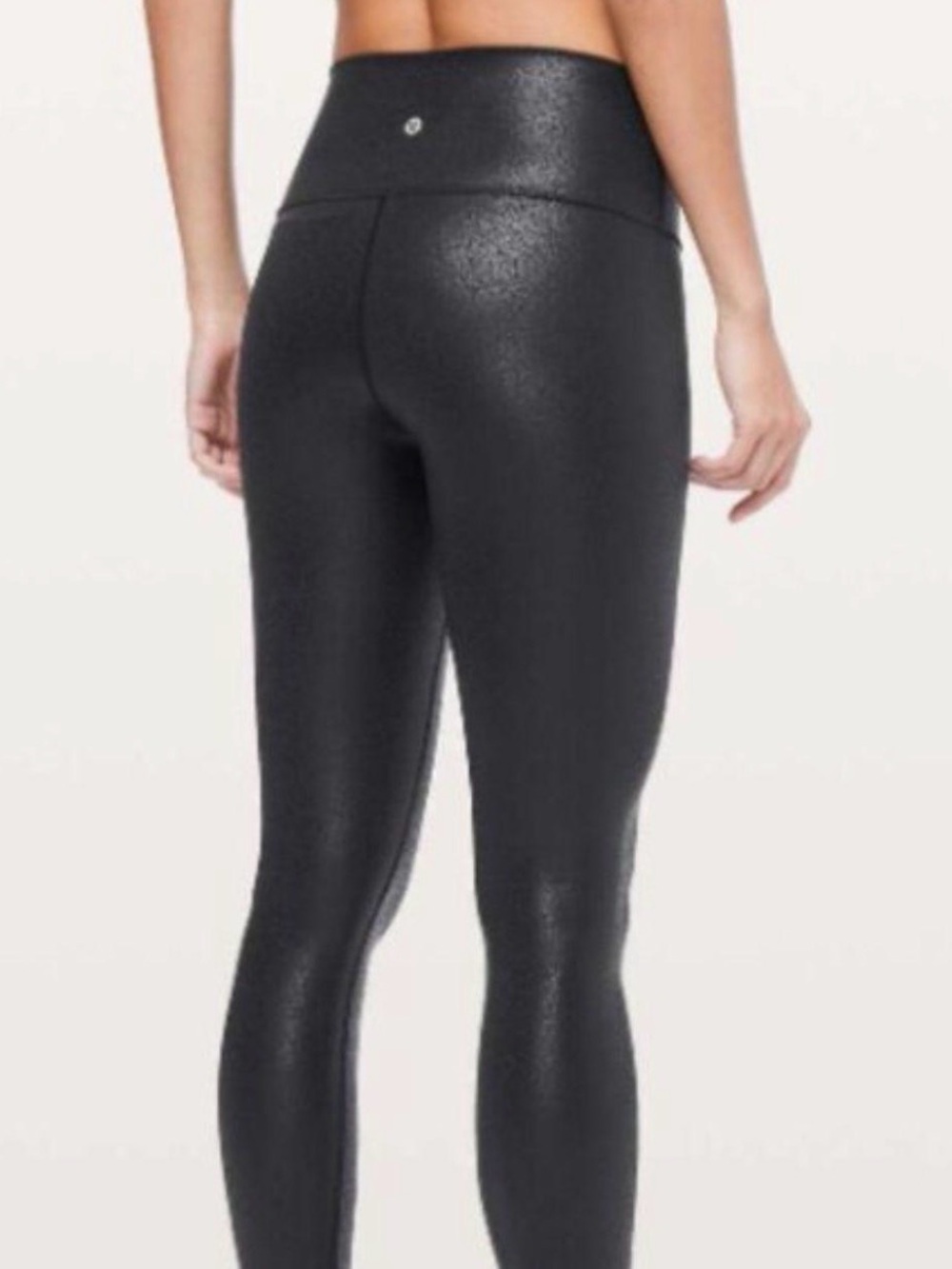 lululemon athletica Wunder Under Black Foil Leggings size 10